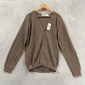 Vintage Classics Palmland Cardigan Men L Sweater Academia Grandpa USA Made 90s‎